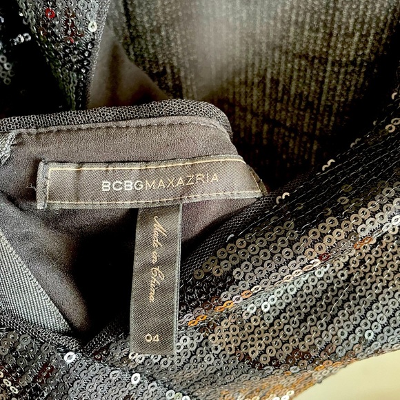 bcbgmaxazria Black Sequin short dress size 4 - Picture 2 of 3